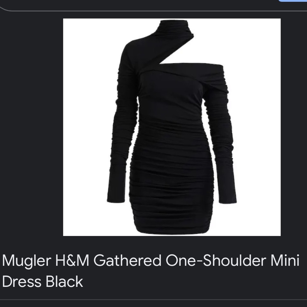 MUGLER one shoulder mini dress